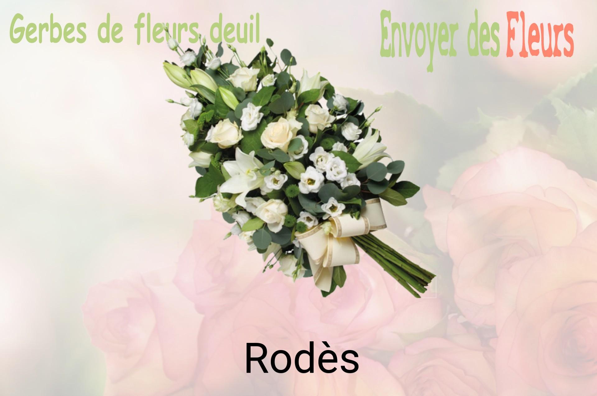 Gerbe de fleurs de deuil livrée à Rodès